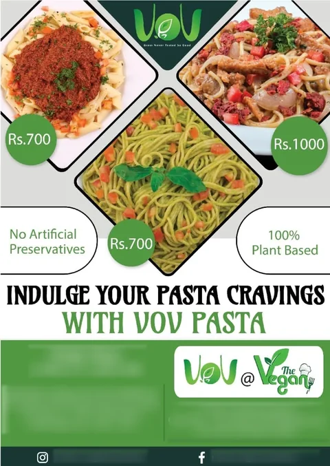 VoV Vegan Restaurant social post: Pasta offer