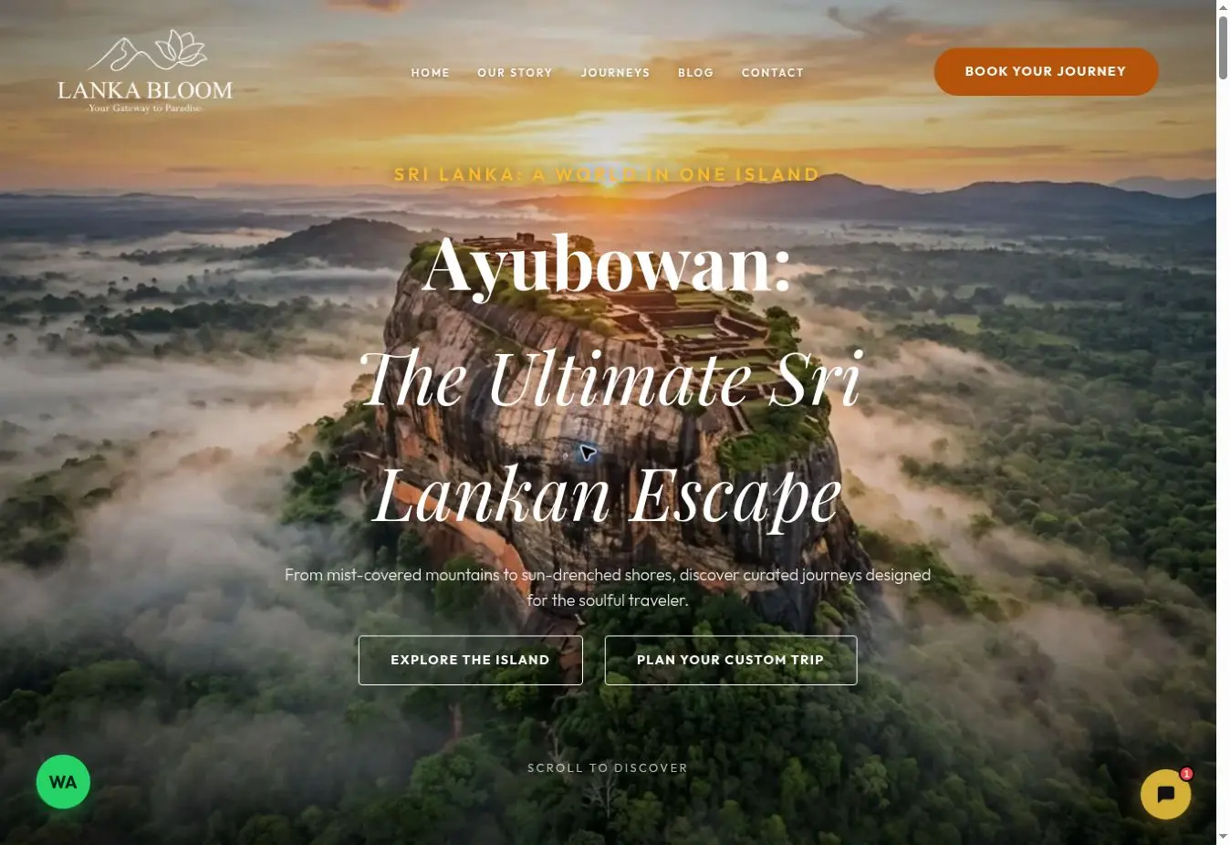 Lanka Bloom website home page